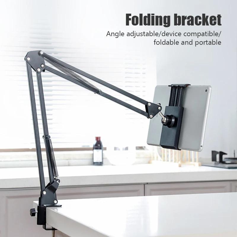 360 Degree Long Arm Tablet Holder Stand for 4 to 11 inch Tablet Smartphone Bed Desktop Lazy Holder Bracket Support for iPad