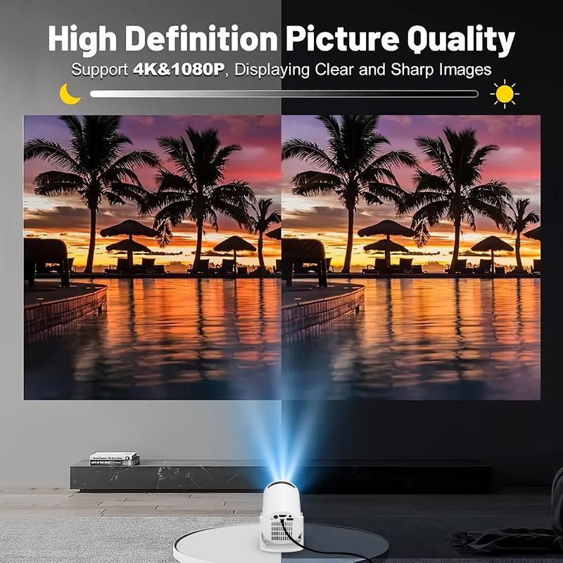 4K  projector-smart WiFi & wireless, adjustable screen, 180 ° rotation, USB powered-ideal for home entertainment Portable WIFI6 Bluetooth Projector Audio the iphone 17 charger the new apple iphone 17  projector 4k projector console  projector