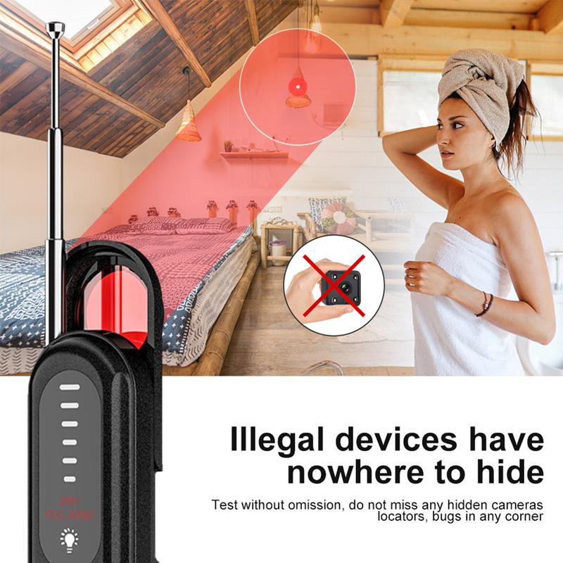 Camera RF Signal Detector Anti-Eavesdropping Radio Jammer Anti Candid Wireless Hidden Devices Finder Car Office Hotel Travel Gps Monitor Sim Tracker Sim Tracker