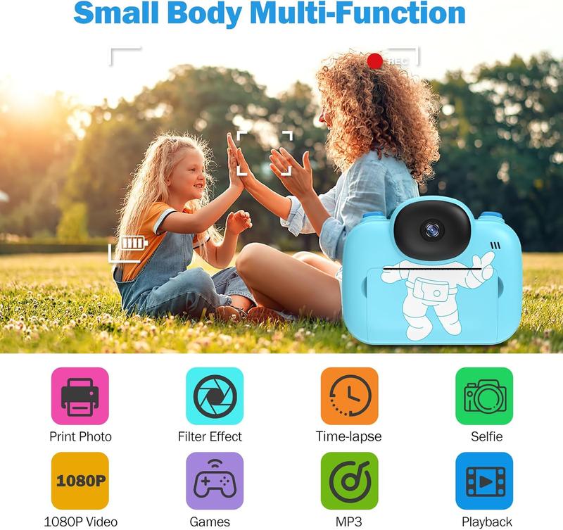 Kids Camera Instant Print Camera for Kids, Portable Toddler Camera That Print Photo, Instant Digital Camera for Kids Printing Camera Toy 3 4 5 6 7 8 9 10 Year Boy Girl Christmas Birthday Gift (Blue)