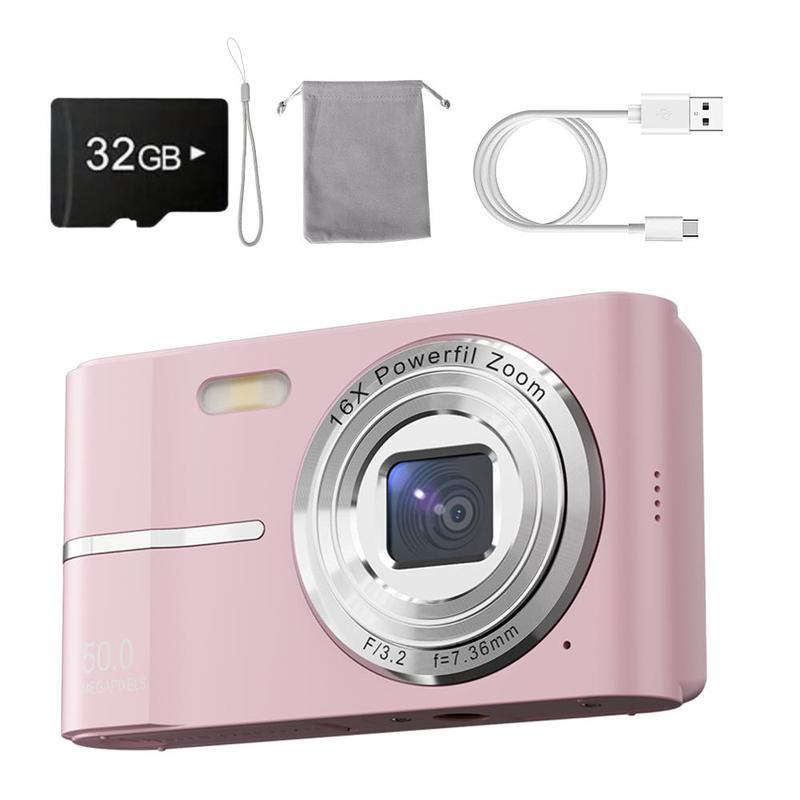 Fall FHD 1080P Digital Cameras with SD Card, 16X Digital Zoom Camera, Portable Mini Digital Camera for Students Boys Girls, Point and Shoot Portable Camera Digital for Gifts, Back To School Gifts, Boyfriend Gift