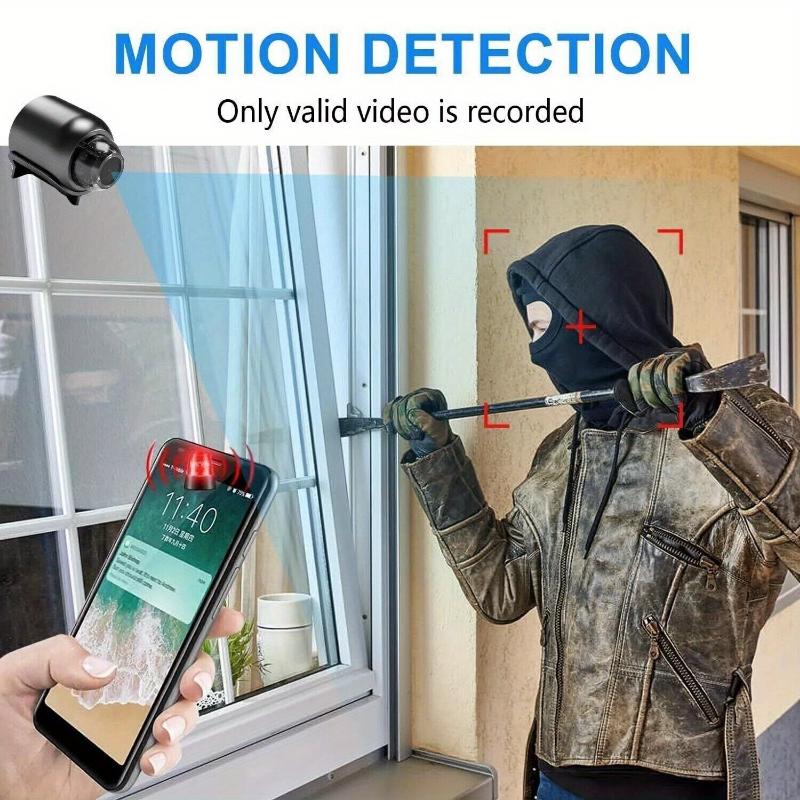 Mini WIFI Camera 1080P HD Night Vision Included Motion Detection Remote Monitoring 160 Wide Angle Micro Monitor for Home Office Store Warehouse