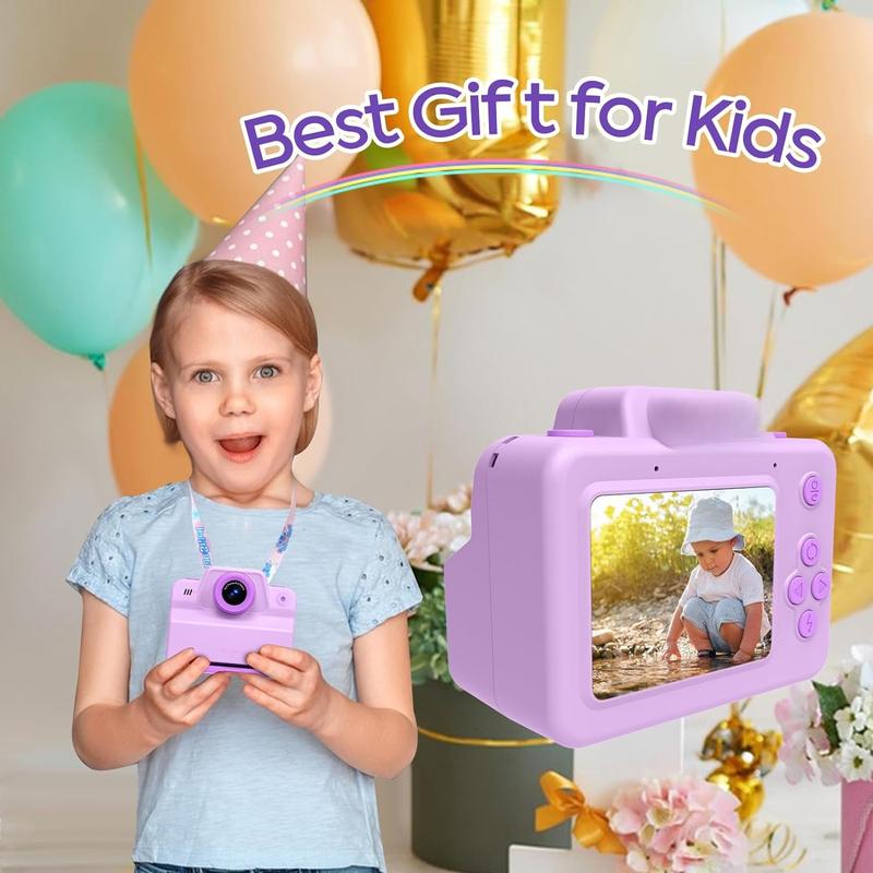 Instant Print Camera for Kids, Toddler Kids Camera Instant Print for 3 4 5 6 7 8 9 10 Years Old Girl Christmas Birthday Gifts, Portable Kid Children Digital Travel Camera Toys for Girls Age 3-12