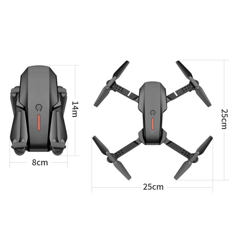 Drone with 1080 Dual Camera for Kids Foldable Mini Drone for Kids Boys Beginners 4 Batteries Toys Drone Gestures Selfie One Key Start 360° Flips Toy Gifts for Boys Black E88