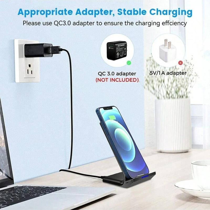 FDGAO 15W Wireless Charger Stand, Induction Fast Charging Station Phone Charger Dock for iPhone 16 15 14 13 12 11 Series, Samsung Galaxy S24 S23 S22 S21 S20, Note Series, Z Flip Fold 6 5 4