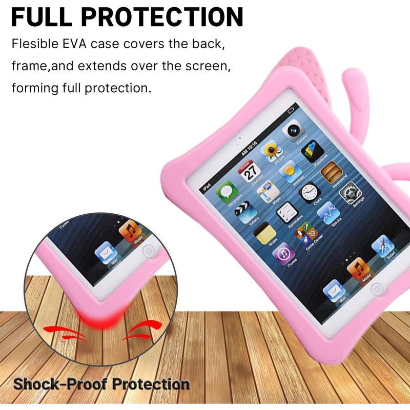 iPad 7 8 10.2 Case iPad 9 10.2 3D Cute Butterfly Case for Light Weight EVA Stand Shockproof Rugged Heavy Duty Friendly iPad Cover for  iPad 10.2 iPad 7th 8th 9th (Pink) Accessories Protection