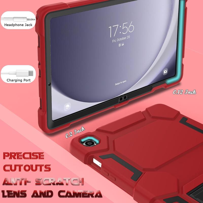 Case Compatible with  Galaxy Tab A9+   A9 Plus 11 inch 2023 - Heavy Duty Rugged Shockproof Protective Cover with Kickstand - for  Tab A9+ Tablet (SM-X210 X216 X218), Red+Black