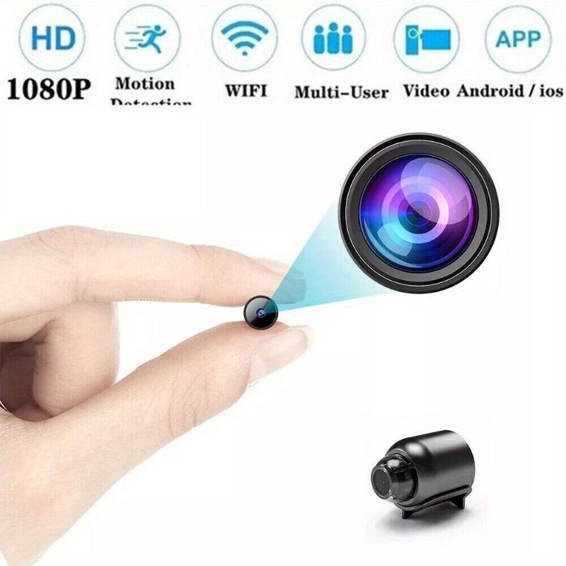 Mini WIFI Camera 1080P HD Night Vision Included Motion Detection Remote Monitoring 160 Wide Angle Micro Monitor for Home Office Store Warehouse