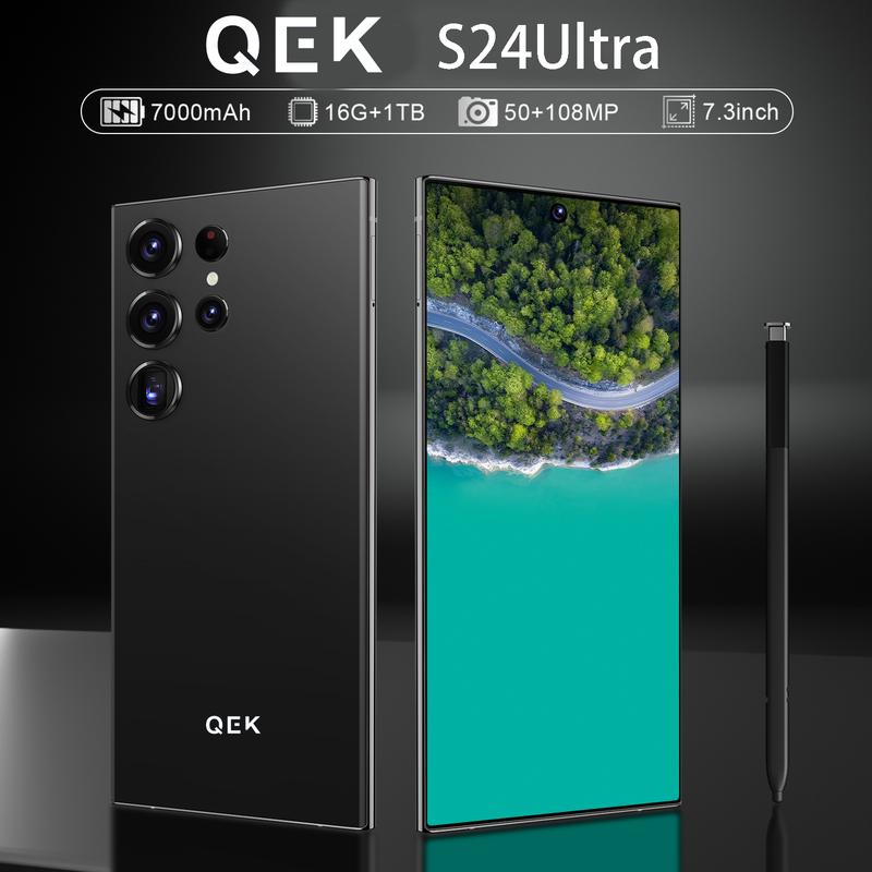 QEK S24 Ultra 5G Smartphone with NFC Smartphone Network 7.3-inch 16GB+1TB Unlocked Android Phone 7000mAh 50MP+108MP Smartphone, Limited Time Offer, Mobile Smartphone