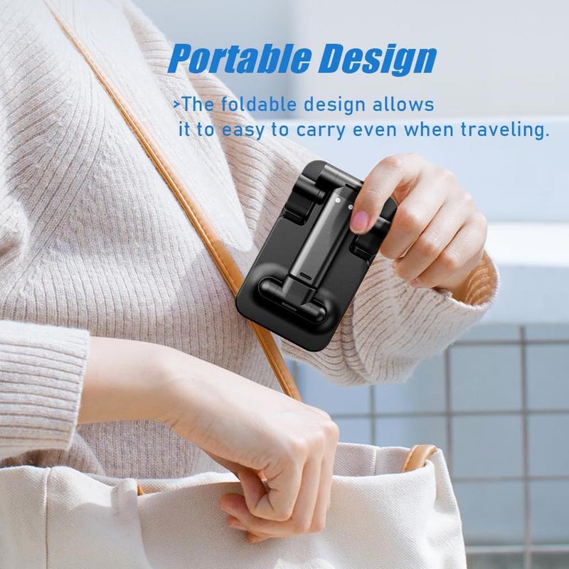 Desktop Phone Holder, Foldable & Adjustable Phone Stand, Universal Mobile Phone Holder for Home Office, Phone Accessories