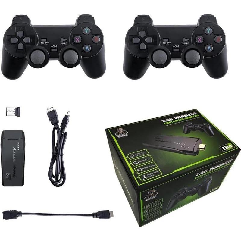 Retro Game Console Stick,64GNostalgia Game Stick with 20000+Video Games, 9 Emulator ConsolePlug and Play for TV, Retro PlayCompatible with Arcade Maze, 4K HDOutput,2.4GHz Wireless Controllers