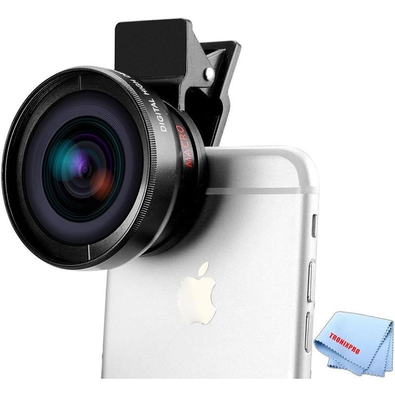 (Premium mobile phone accessories) 2-in-1 professional Universal Smartphone HD camera lens kit (Super Wide Angle & macro lens) for iPhones 15, iPhone 15 Pro, Pro Max, iPhone 14, iPhone 14 Pro and iPhone 14, all smartphones