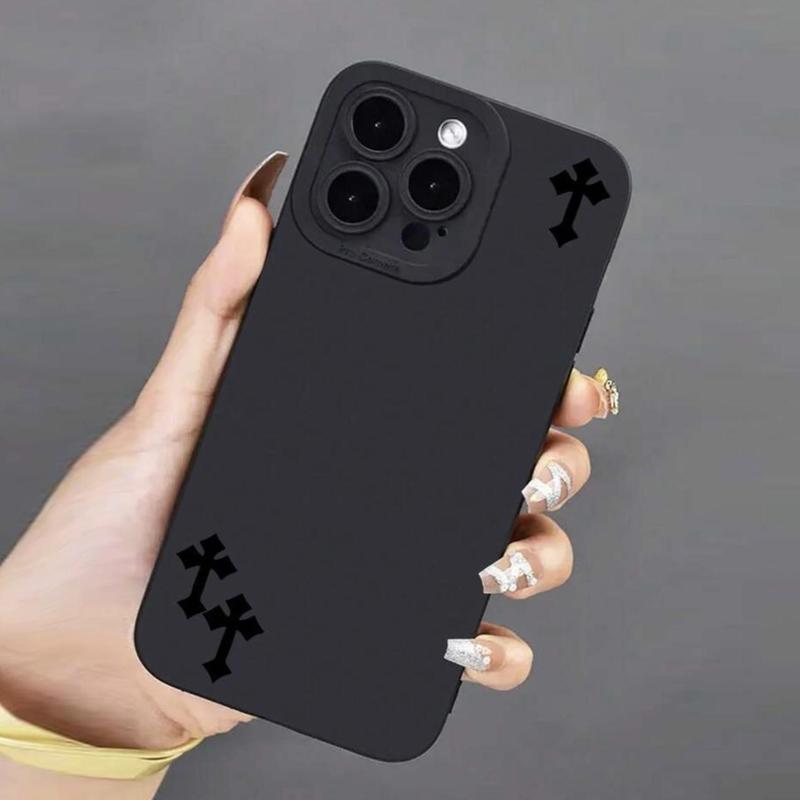 Cross Pattern Phone Case, Soft Phone Case, Decorative Phone Protector Cover, Phone Accessories Compatible with iPhone 15 14 13 12 11 7G 7P IX XR XS Max