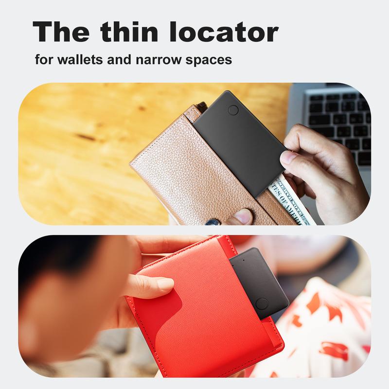 Wallet Tracker Card, Wireless Charging Wallet Finder. Works with Apple Find My (iOS Only), Item Tracker for Wallet, Luggage Tags, Phone, Passports and More, Waterproof