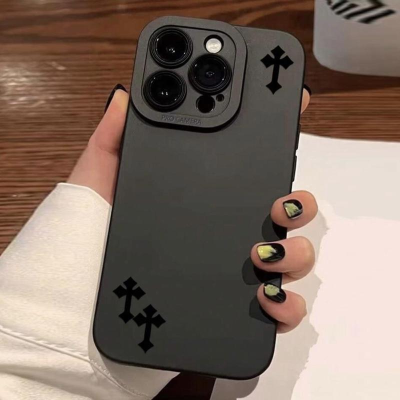 Cross Pattern Phone Case, Soft Phone Case, Decorative Phone Protector Cover, Phone Accessories Compatible with iPhone 15 14 13 12 11 7G 7P IX XR XS Max