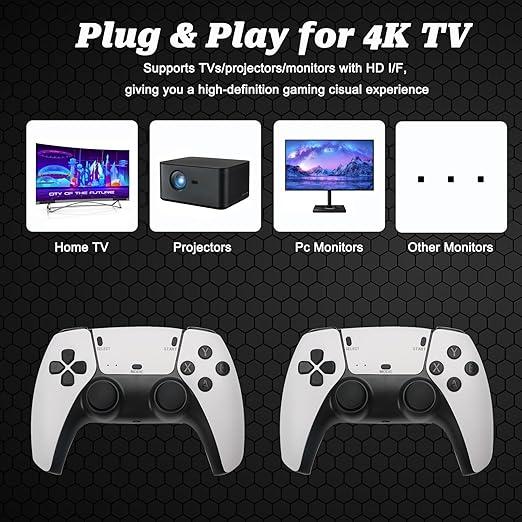 Wireless Retro Game Stick M8 pro Video Game Stick 4K HDMI Output Plug and Play Nostalgia Game Box Built in 15000 Games + for TV 64G storage Great gift for someone