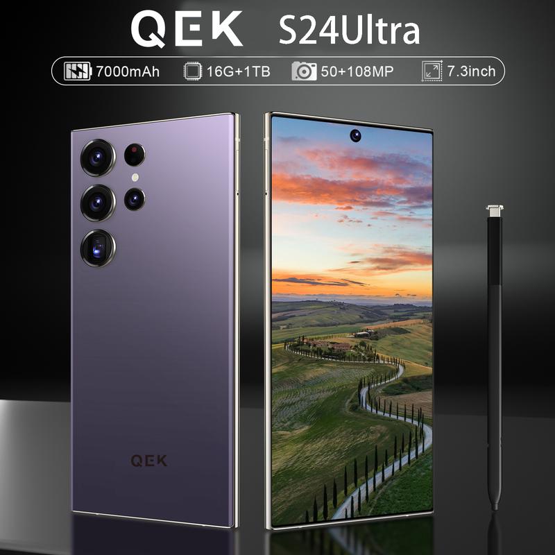 QEK S24 Ultra 5G Smartphone with NFC Smartphone Network 7.3-inch 16GB+1TB Unlocked Android Phone 7000mAh 50MP+108MP Smartphone, Limited Time Offer, Mobile Smartphone