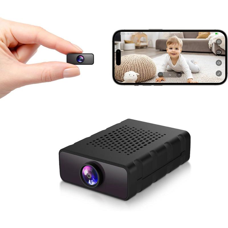 WERWR Mini Camera, 4K HD Nanny Cam for Home - Smallest WiFi Wireless Camera with Motion Detection, App Control, Cloud & SD Storage, No WiFi Needed for Pet Baby Nanny Surveillance