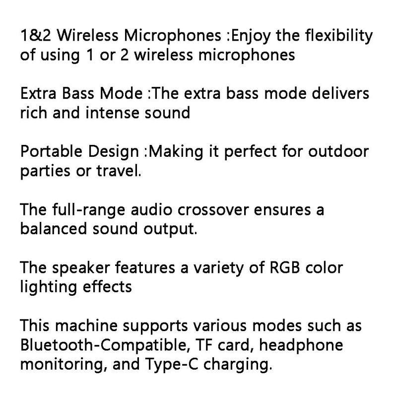 Portable Wireless Speaker with Microphone, 1 Set Rechargeable Wireless Speaker with Microphone, Mini Speaker for Home KTV, Outdoor, Party