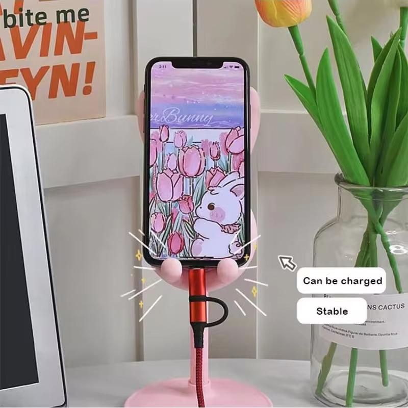 2pcs-Little Rabbit Mobile Phone Stand with adjustable height Cellphone Smartphone