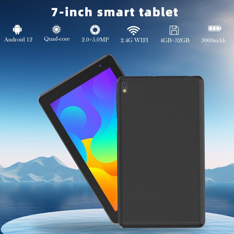 Android Tablet 7 Inch, Android 12.0 Tablet 2GB + 2GB RAM + 32GB ROM + 512GB SD Expansion Tablets PC, RK3326S Quad-core Processor 1024x600 IPS HD Touchscreen Dual Camera Tablets, Support 2.4G WiFi