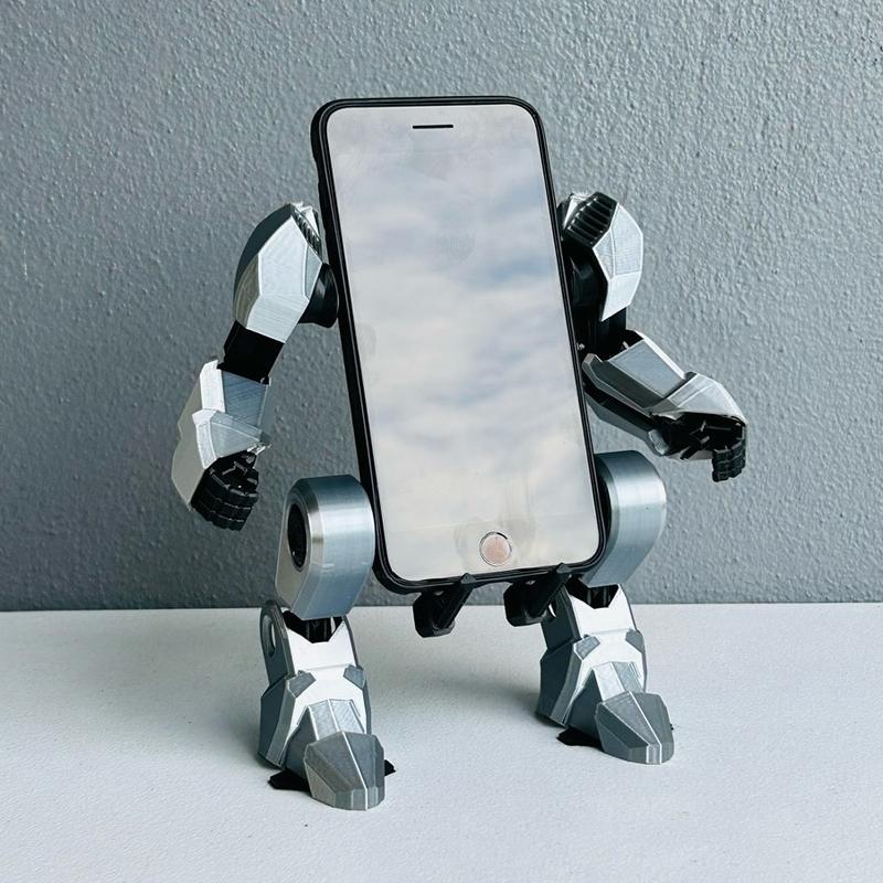 BLACK EXO MOBILE ROBOT SUIT PHONE STAND FOR APPLE IPHONE ANDROID GOOGLE SAMSUNG 3D PRINTED PLA HEAVY DUTY Accessories Holder Smartphone Mount Cellphone