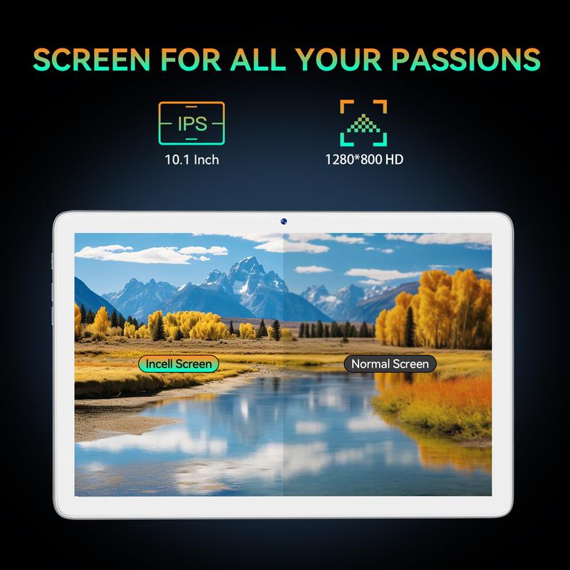 Android 14 Tablet 10.1 Inch Incell Large Screen, 2025 Newest 4G Cellular Tablet with Keyboard 14GB RAM(8+6 Virtual)+128GB ROM+1TB, 2 in 1 Octa-Core Tablet 5G WIFI 7000mAh Battery, Bluetooth Mouse Case Android 2-in-1