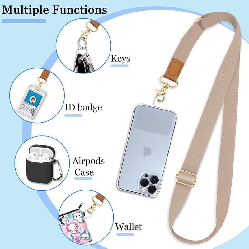 Phone Lanyard Cross Phone Strap, Beige Cell Phone Lanyards for around the  Wristlet Wrist Strap, Solid Color Adjustable Lanyard Keys Case Phone Accessories Travel