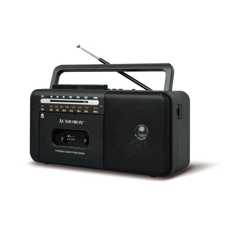 Audiobox RXC-15BT Multi-Band Cassette Player with Bluetooth, USB, and Built-In Battery