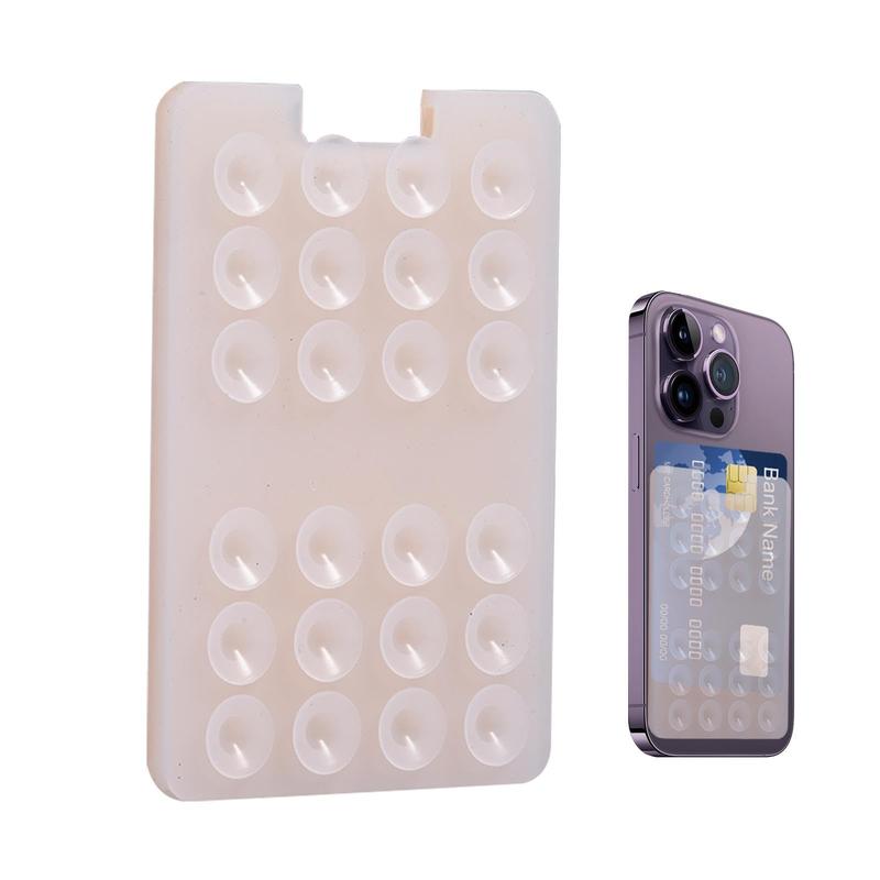 2 Pack Silicone Suction Cup Phone Wallet Card Holder Case Mount for iPhone, Adhesive Phone Back Sucker Hippers Holder Grip Sticker Accessories, Phone Grippy Double Sided Buddy Grips ，Square Adhesive Anti-Slip Suction Cup Phone