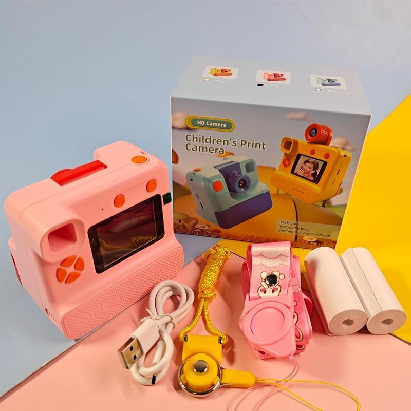 KGG Instant Camera, 1 Count Rechargeable Instant Camera with Thermal Papers & 32GB SD Card & Lanyard, Perfect Gift for Girls Boys Student