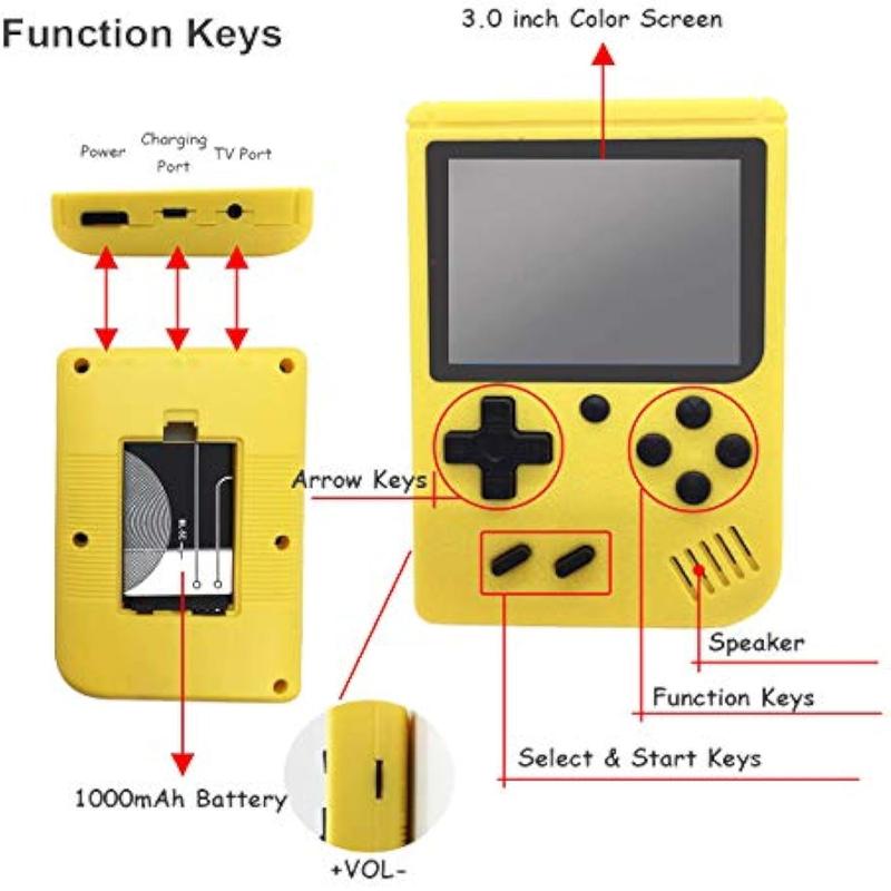 Christmas New Year Gifts for Kids - Retro Mini Game Machine - Handheld Game Console with 400 Classical FC Games - 3 Inch Color Screen - Support for TV Output