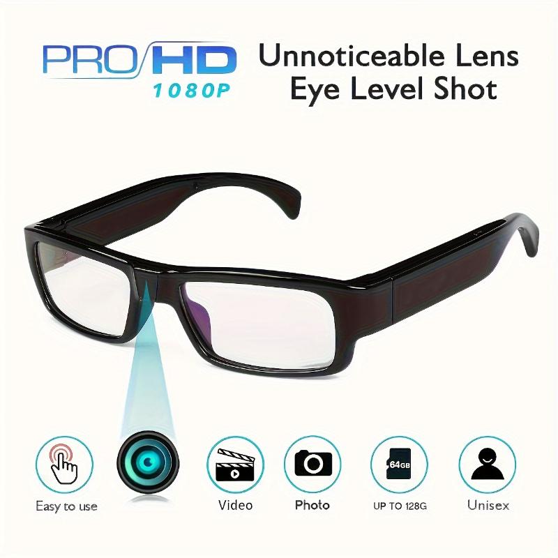 Smart Glasses with 1080P HD Camera - Portable Sports & Outdoor Recording Eyewear, Eye Protection DV Camcorder, Includes 64GB Memory Card & USB Connection