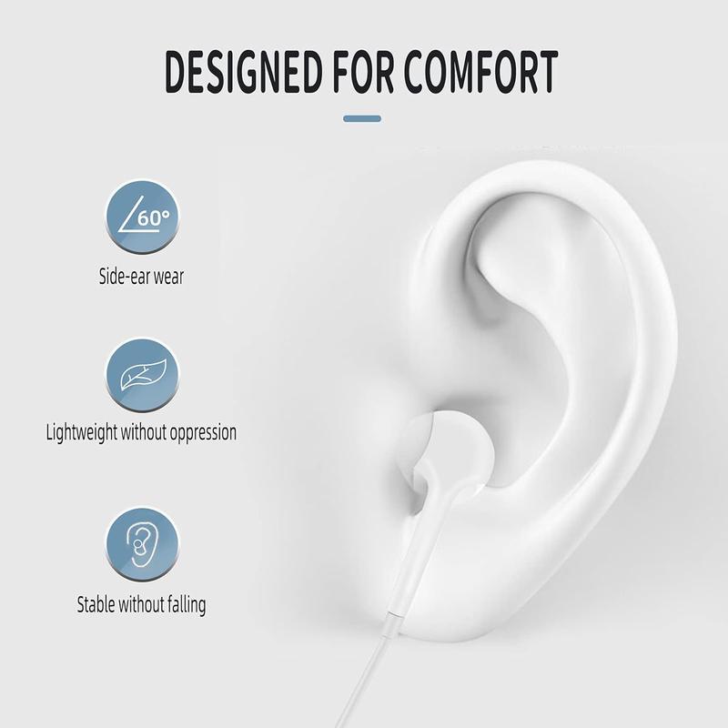 2 Pack Wired Earbuds Volume Control Earphone HiFi Stereo 3.5mm Headphones with Microphone for iPad iPod PC MP3 for Android Computer