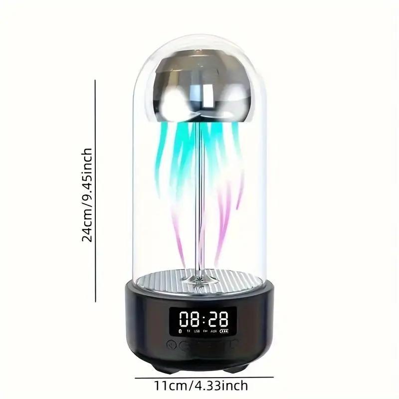 Portable Wireless Speaker, USB Rechargeable Speaker with LED Light, Creative Colorful Light Speaker with Digital Display for Home Office