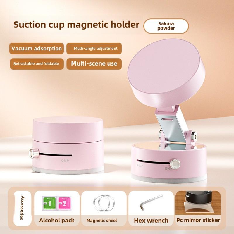 Vacuum Magnetic Phone Holder – Strong Suction, Foldable, Portable, Perfect for Car and Desk Use