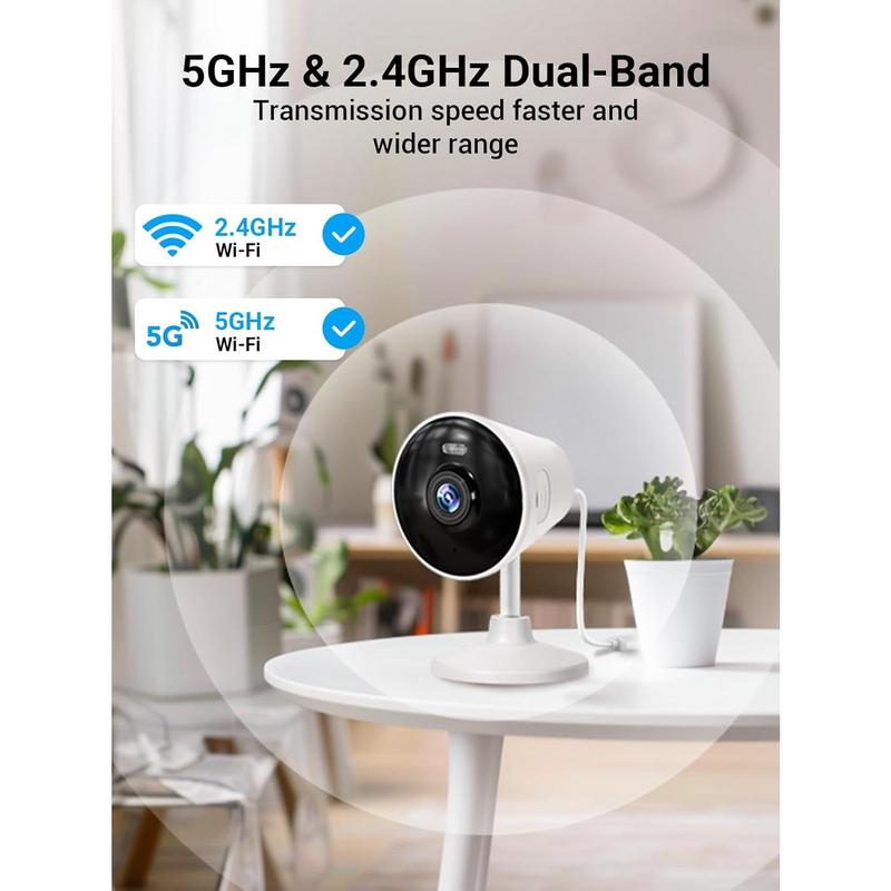 [5G & 2.4G] Indoor Outdoor Security Camera for Home,  Elder Dog Pet Camera with Phone App, Wi-Fi Camera w Spotlight, Color Night Vision, 2-Way Audio, 24 7, SD Cloud Storage, Work w Alexa, 2Pack