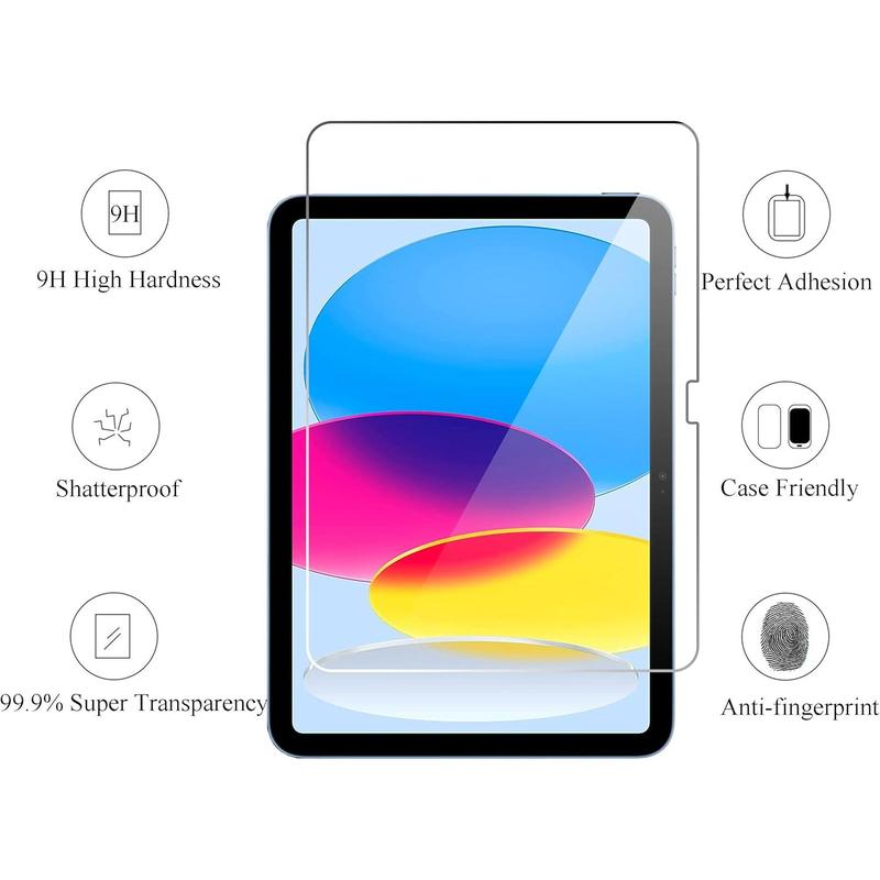 Ailun 2 screen protector for iPad 10th generation 10.9 inch display 2022 tempered glass [Face ID Apple Pencil compatible] ultra sensitive case friendly [2]