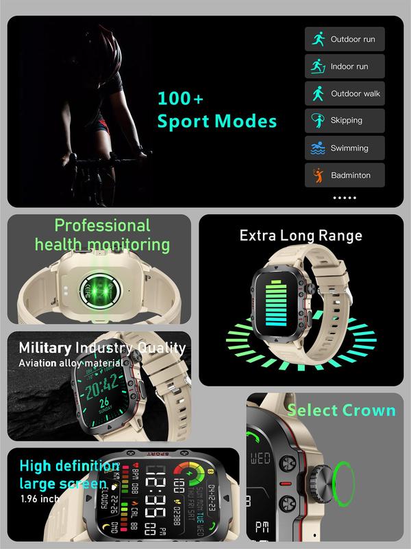 Men's Sporty Digital Watch, Fashionable Digital Watch with Silicone Stainless Steel Strap Suitable for Huawei Xiaomi, Waterproof Sports Watch for Men