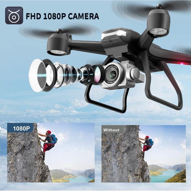 4DRC V14 RC Drone WIFI FPV 4K HD Wide Angle Dual Camera Quadcopter Portable With Bag ,2 Batteries Drone For Beginner,Headless Mode,Gesture Photo