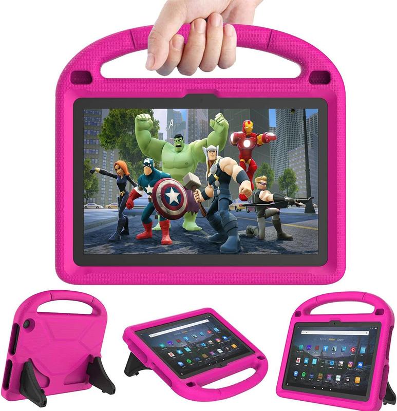 Fire HD 10 & HD 10 Plus Tablet Case for (13th 11th Generation, 2023 2021 Release) -  Lightweight Shockproof -Proof Cover with Handle Stand for Kindle Fire HD 10  Tablet - Pink