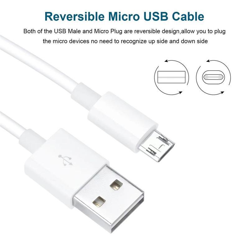 USB Port Fast Charge Data Cable, Micro USB Cable for Home Security Camera and Android Mobile Phone Tablets, 5V 2.4A, Data Transfer and Quickly Charging