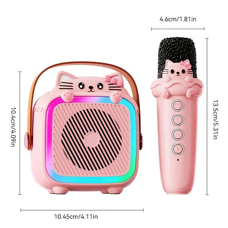 RIVGOT Portable Karaoke Set with Microphone - Pink, Ideal for Family Fun & Birthday Gifts, Includes 4 Sound Effects