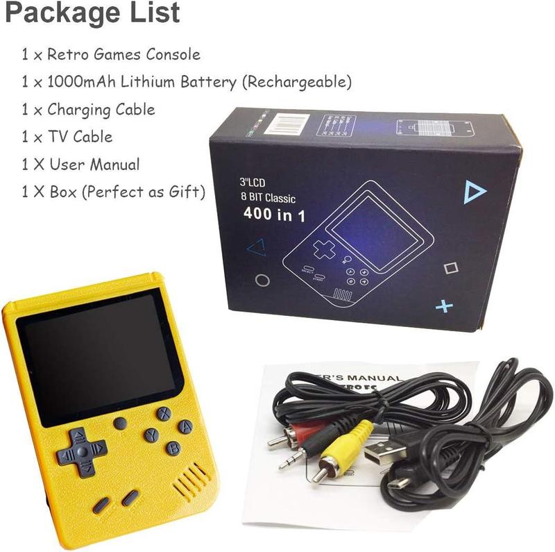 Christmas gift Retro Game Machine Handheld Game Console with 400 Classical FC Game Console Support for Connecting TV Presents Birthday for Kids and Adult .