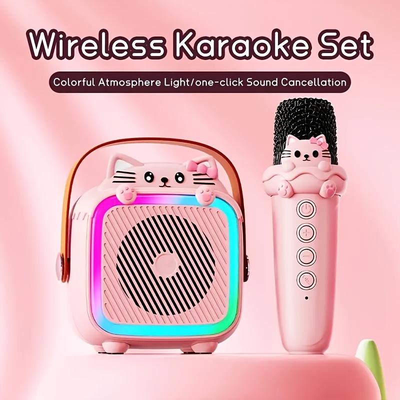 RIVGOT Portable Karaoke Set with Microphone - Pink, Ideal for Family Fun & Birthday Gifts, Includes 4 Sound Effects