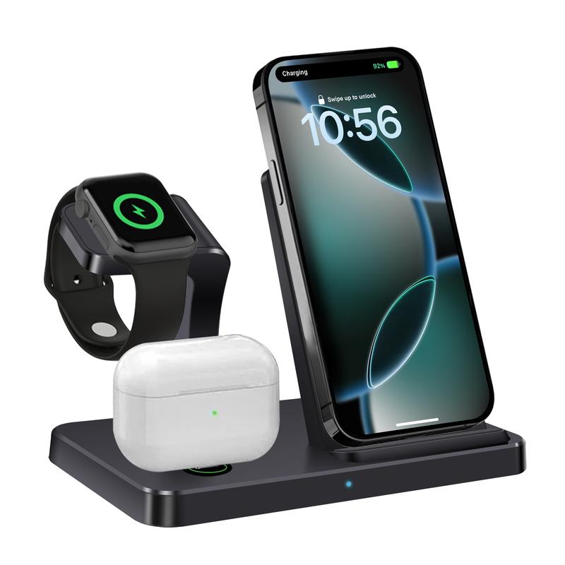 3 in 1 Charging Station, Wireless Charging Stand, Multifunctional Fast Charging Station For iPhone 16 15 14 13 12 11 Pro Apple Watch, airpods pro