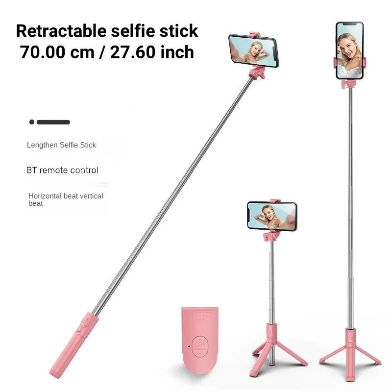 Wireless Selfie Stick Tripod, Rechargeable Phone Selfie Stick with Fill Light, Portable Phone Tripod Stand for Live Streaming, Vlogging, Photography