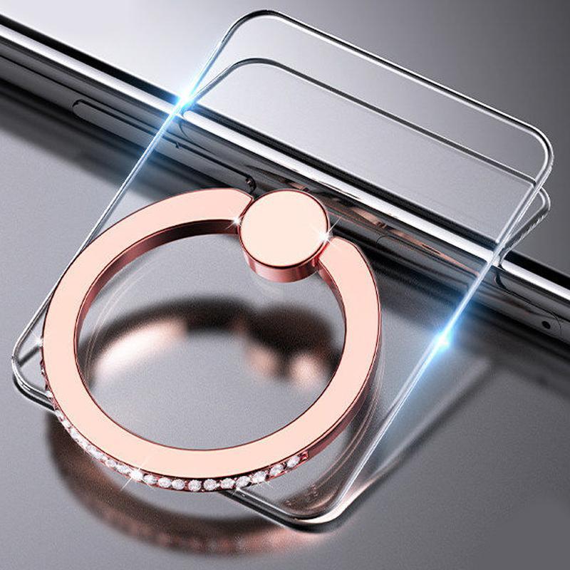 Fashion Clear Ring Phone Holder, Rhinestone Ring Design Phone Holder, Universal Phone Accessories for iPhone & Android Phone