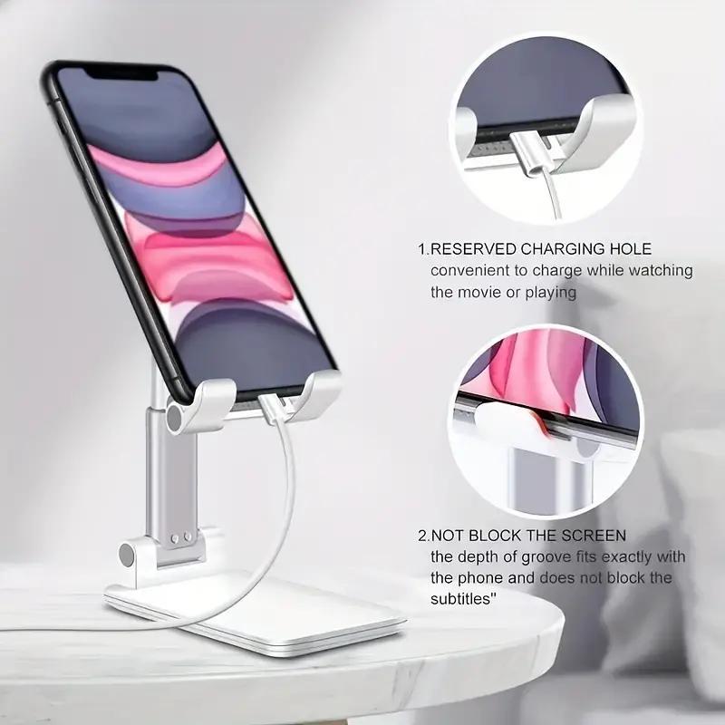 Portable Foldable Desk Phone Holder, Adjustable Desk Cell Phone Stand, Multifunctional Lazy Bracket For Home Office Desk