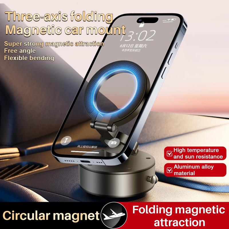 Electric Vacuum Magnetic Suction Phone Mount, Shower Phone Holder, Magnetic Cell Phone Holder for Car Gym Mirror Smooth Surface,Compatible with iPhone & Android